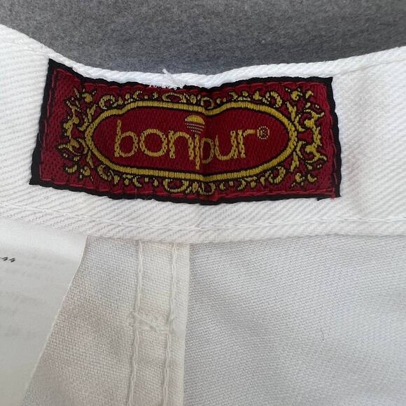 Vintage 90's Bonjour Button Fly Women's Jean Shorts Size 11/12 White - Picture 11 of 14
